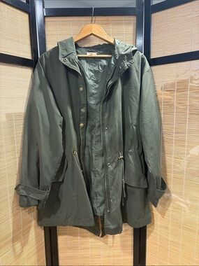 Olive Green Hooded Parka Jacket